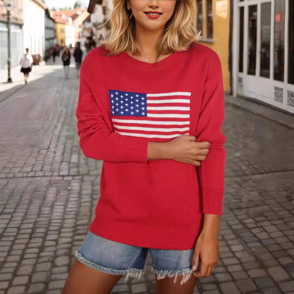 Whitney Carmichael | American Flag Knit Sweater For Women