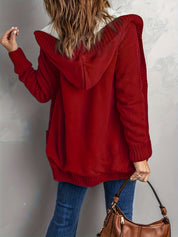 Rosalind Kingsley | Cozy Hooded Button Sweater For Women