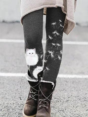 Selene Vasari | Cat Print Leggings For Women
