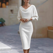 Simone Darcourt | Cowl Neck Batwing Midi Dress For Women