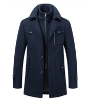 Dawson Haldale | Double Collar Wool Blend Winter Coat For Men
