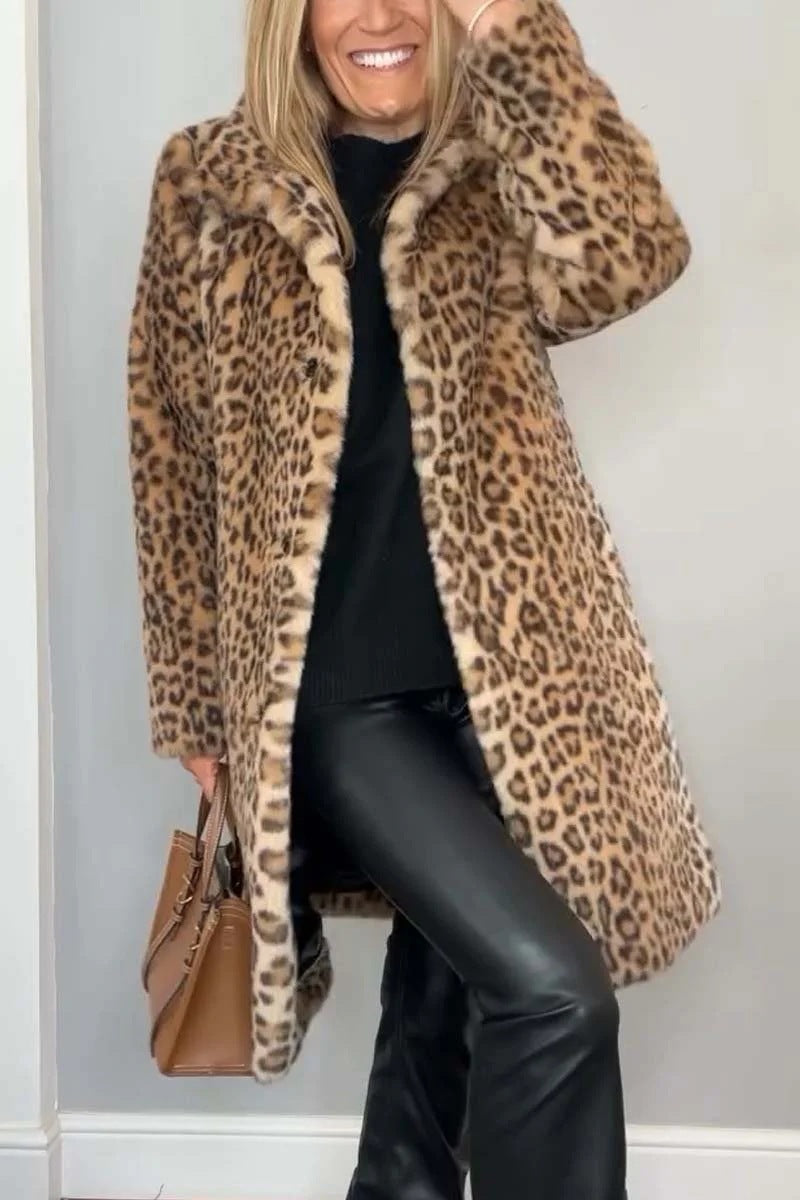 Josie Tarbury | Leopard Print Faux Fur Coat For Women