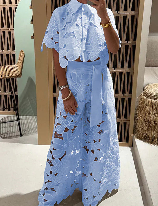 Isabella Laurent | Lace Two-Piece Maxi Set For Women