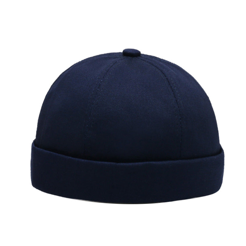 Brimless Beanie Skull Cap Hat - Navy Blue