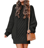 Eleanora Vance | Cable Knit Mini Sweater Dress For Women