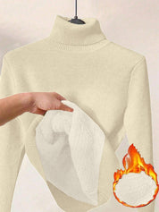 Margot Delaine | Turtleneck Fleece-Lined Sweater For Women