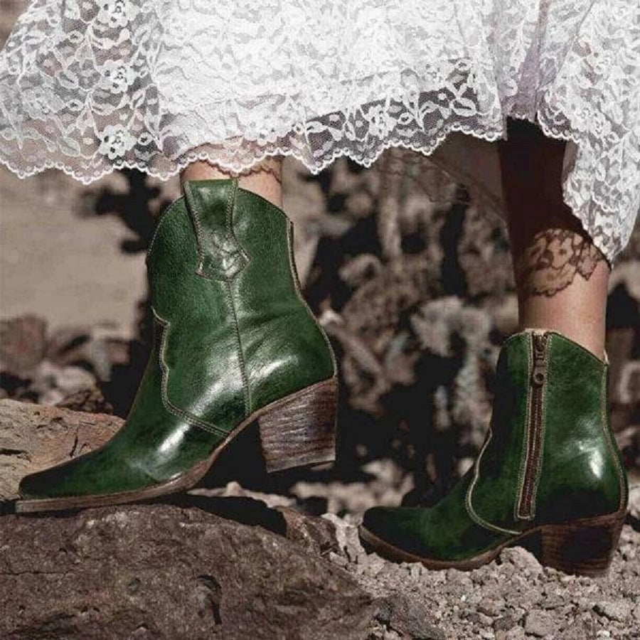 Giselle Chambord | Pointed Toe Cowboy Boots With Side Zip For Women