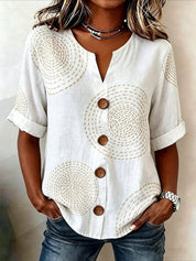 Antonella Marchese | Embroidered Floral Button-Up Blouse For Women