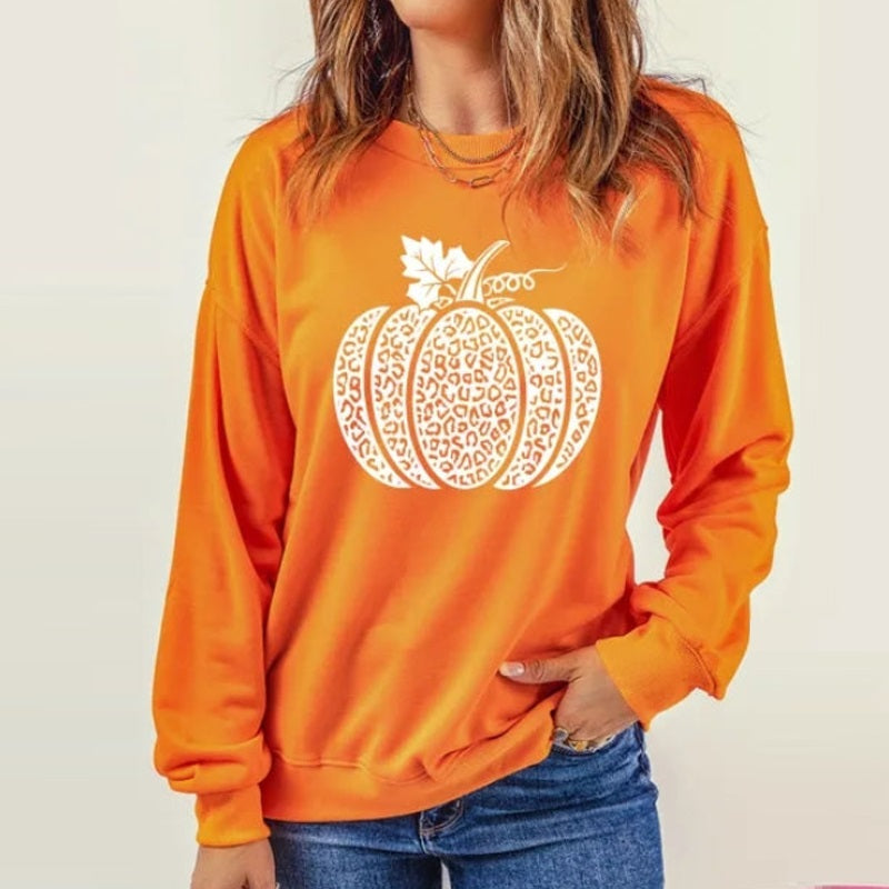 Fiorella Bianchi | Halloween Pumpkin Print Crew Neck Sweatshirt For Women