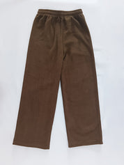 Colette Duvall | Corduroy Wide-Leg Lounge Pants With Faux Fur Cuffs For Women