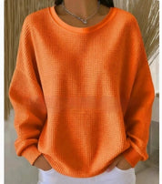 Nadia Brennan | Waffle Knit Oversized Pullover Sweatshirt For Women