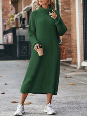 Isabelle Moreau | Turtleneck Knit Sweater Maxi Dress For Women