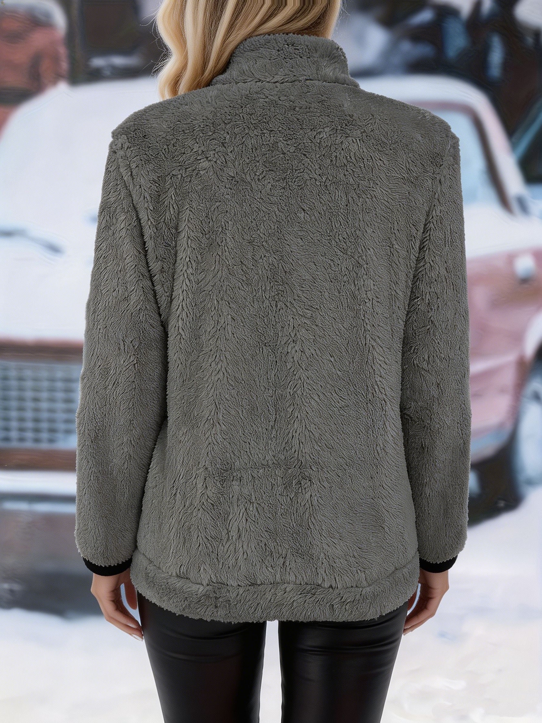 Nathalie Griswold | Plush Sherpa Zip-Up Jacket For Women