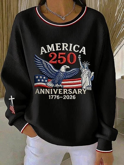 Adrienne Holloway | 250 Years of Freedom Patriotic Sweatshirt For Women