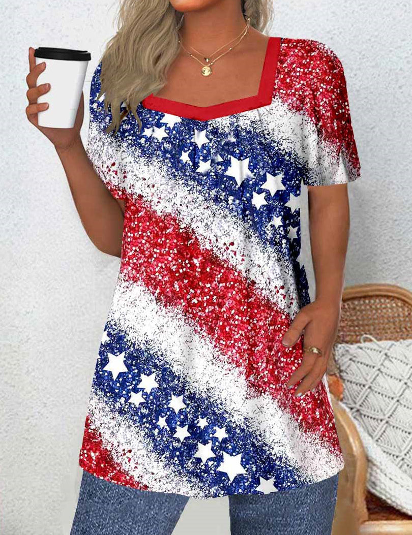 Dominique Fairweather | American Flag Print Top For Women