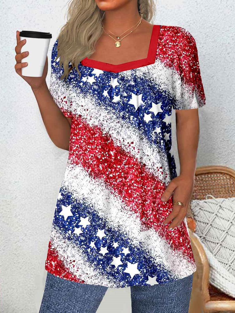 Dominique Fairweather | American Flag Print Top For Women