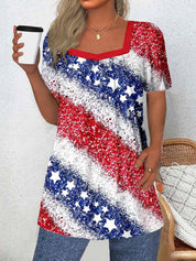 Dominique Fairweather | American Flag Print Top For Women