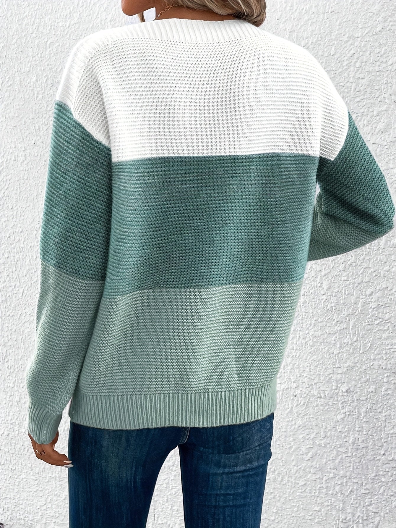 Marisol Beringer | Color-Blocked Sweater With Drop-Shoulder Sleeves