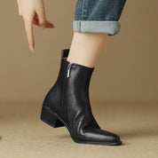 Adele Montrose | Pointed-Toe Ankle Boots With Side Zipper For Women