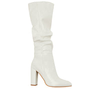 Camille Dubreuil | Patent Leather Chunky Heel Knee-High Boots For Women