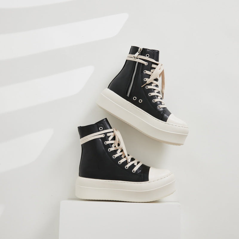 Juliette Savary | Pink Platform High-Top Sneaker Boots For Women