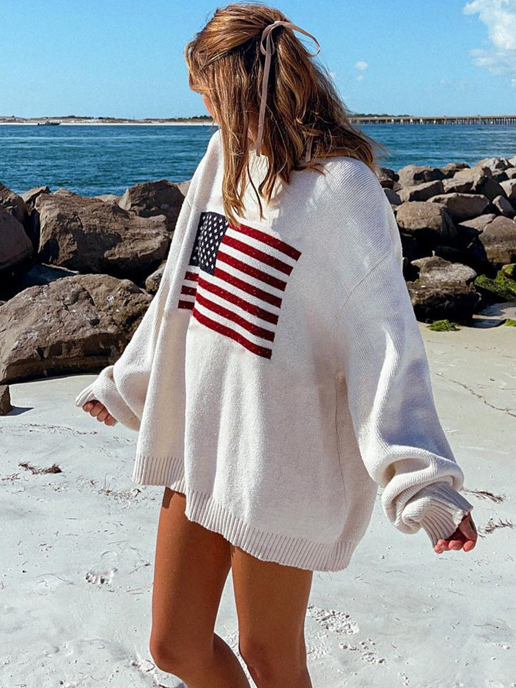 Jordan Westfield | American Flag Knit Sweater For Women