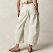 Margeline Ashcroft | High-Rise Barrel Leg Jeans in Light Acid-Wash Denim