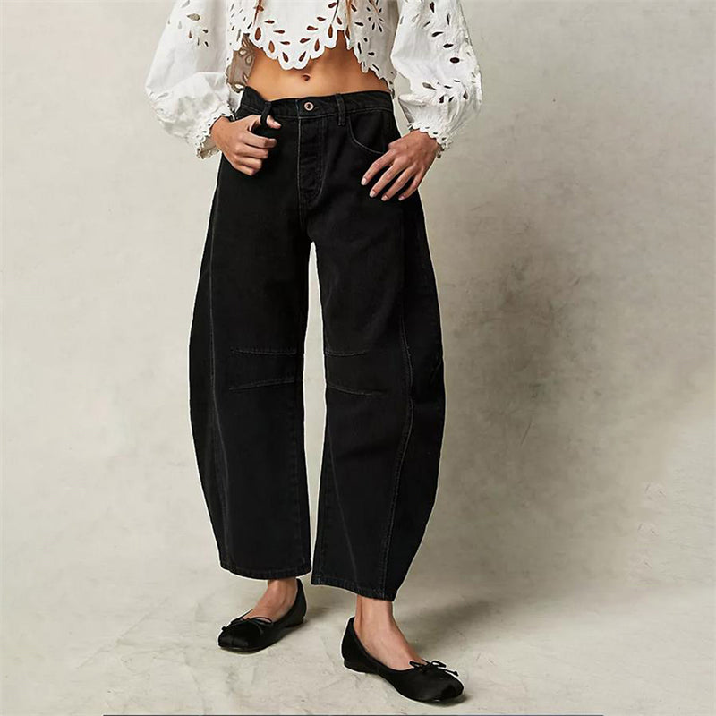 Margeline Ashcroft | High-Rise Barrel Leg Jeans in Light Acid-Wash Denim