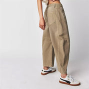 Margeline Ashcroft | High-Rise Barrel Leg Jeans in Light Acid-Wash Denim