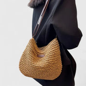 Seraphine Duvall | Woven Straw Crossbody Shoulder Bag