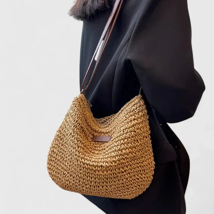 Seraphine Duvall | Woven Straw Crossbody Shoulder Bag