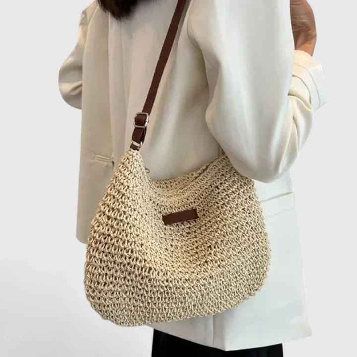 Seraphine Duvall | Woven Straw Crossbody Shoulder Bag