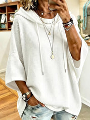 Tara Bellcroft | Waffle-Knit Hooded Sweatshirt For Women