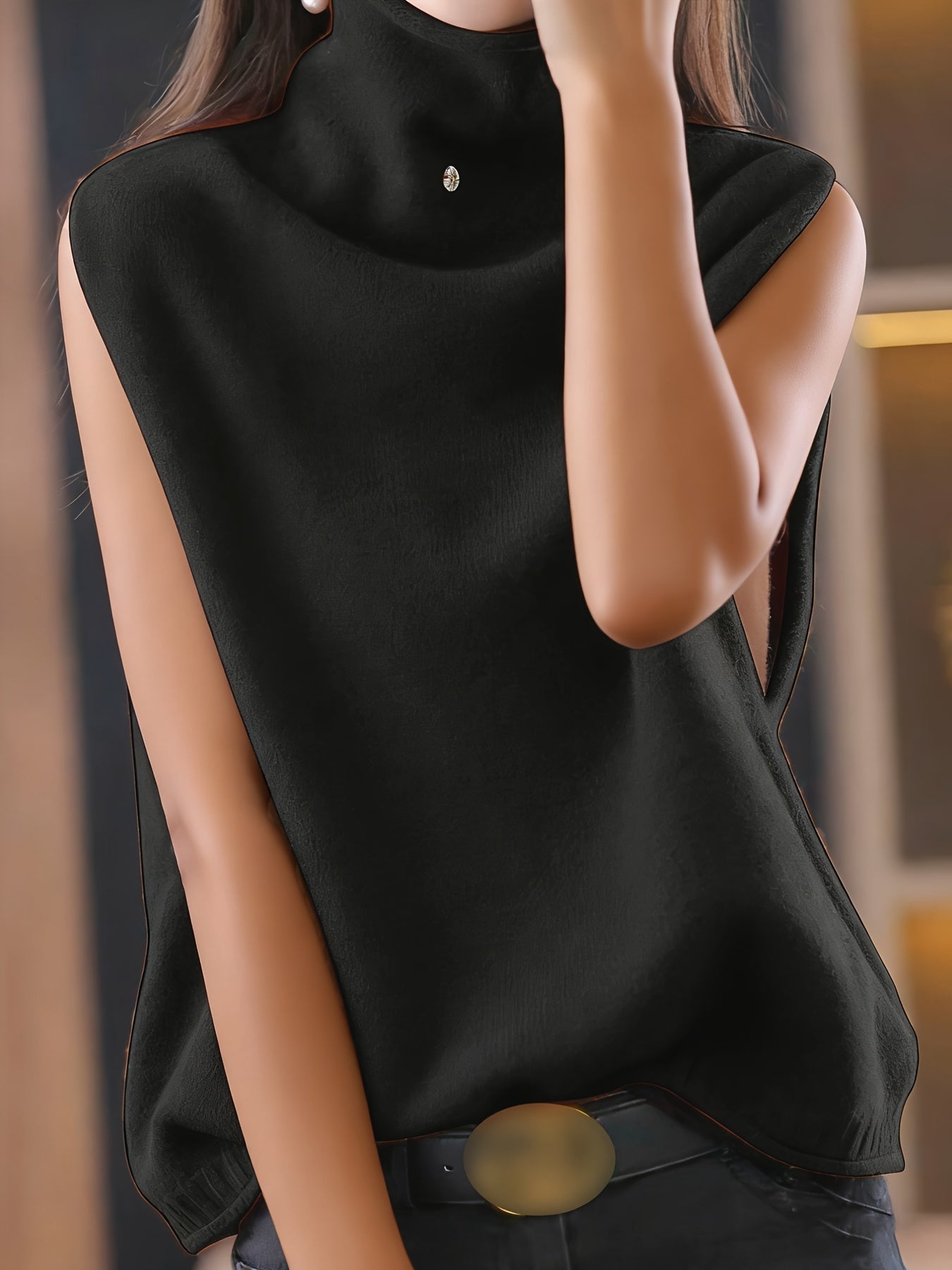 Pauline Ashcombe | Sleeveless High-Neck Vest For Women