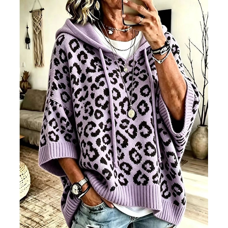Rosalind Ferreira | Leopard Print Hooded Sweater For Women