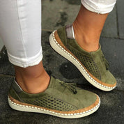 Sylvaine Beaufort | Women's Orthopedic Slip-On Sneakers in Olive Suede