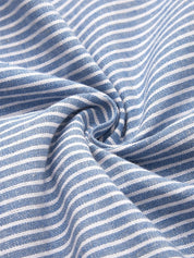Claudine Hartwell | Blue Striped Midi Dress with Button Detail