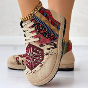 Nathalie Prewitt | Woven Boho High-Top Sneakers For Women