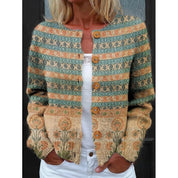 Renata Chastain | Botanical Print Cardigan With Button Front