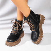 Lucienne Fairbrook | Fur Lined Platform Combat Boots For Women