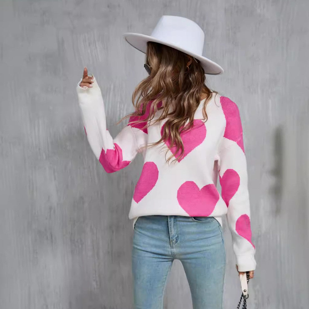 Isabella Renaud | Heart Print Sweater For Women