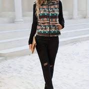 Solene Forsythe | Aztec Print Zip-Up Vest For Women