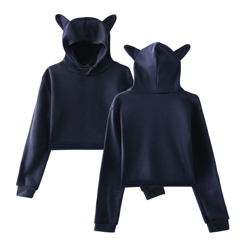 Estelle Bonnaire | Cat Ear Crop Hoodie For Women