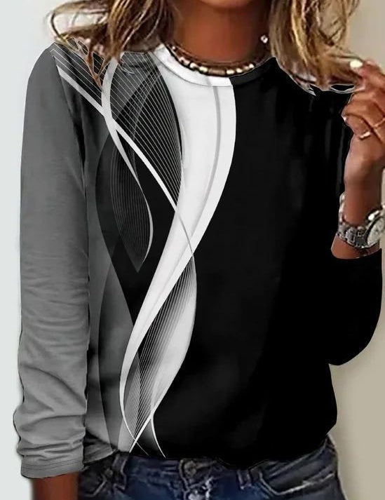 Josephine Lambert | Halloween Cat Print Long Sleeve Top For Women