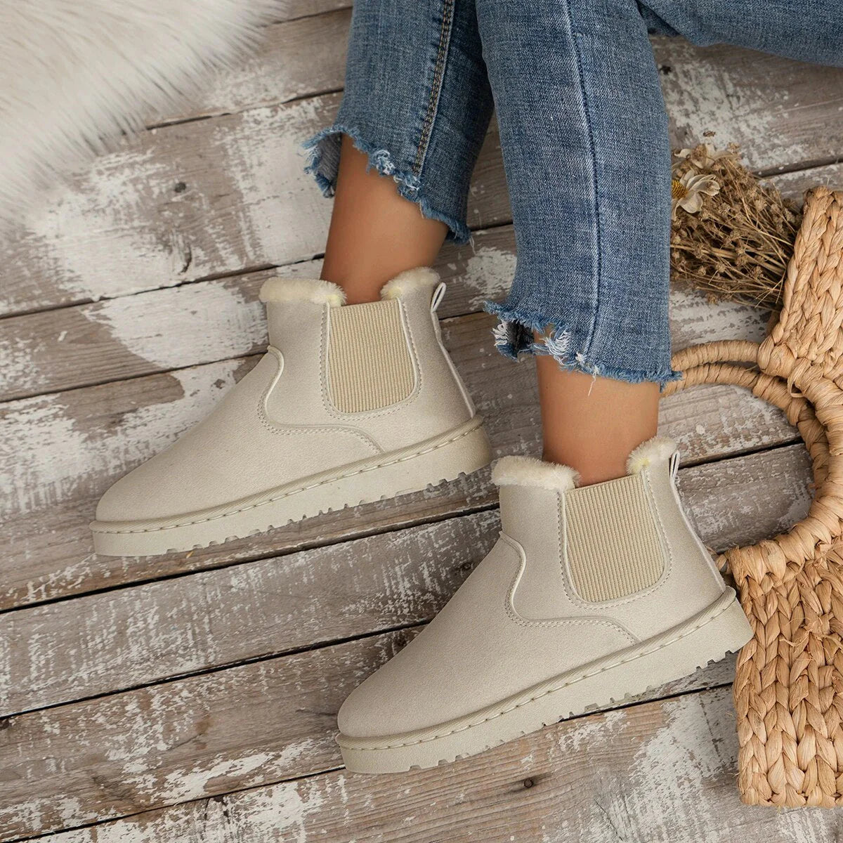Natalia Ferraro | Faux Fur Ankle Boots For Women
