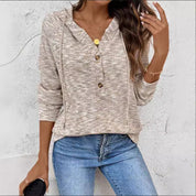 Cassandra Loiselle | Buttoned Hoodie Sweatshirt For Women