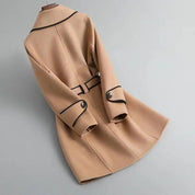 Pearlie Oakdale | Belted Wrap Coat With Piped Trim For Women
