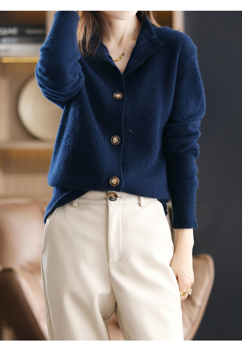 Celeste Armand | Stand Collar Knitted Cardigan Sweater For Women