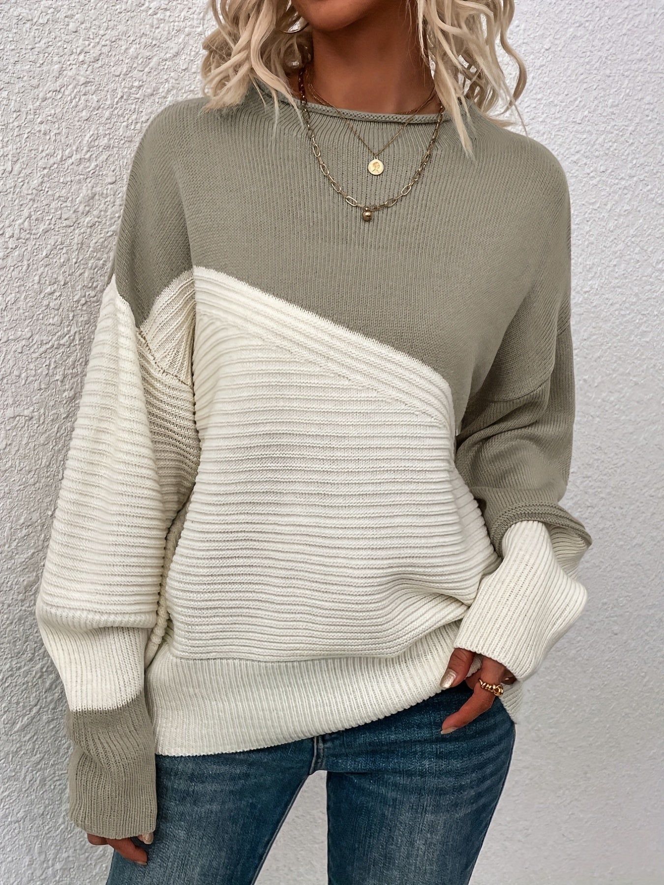 Helene Walbridge | Color Block Relaxed Sweater For Women