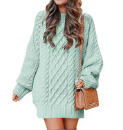 Eleanora Vance | Cable Knit Mini Sweater Dress For Women